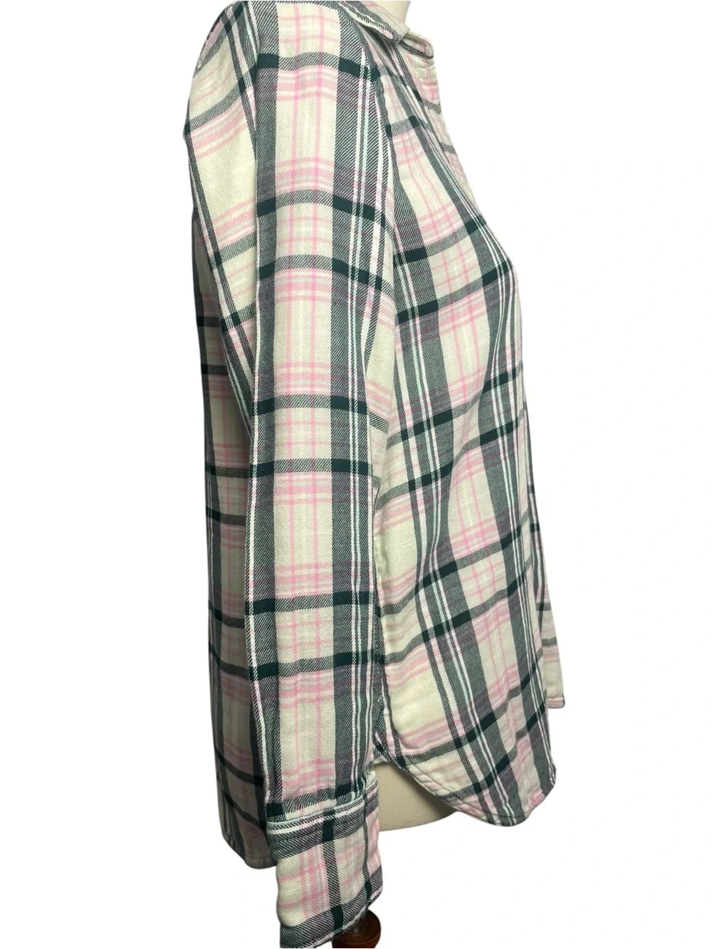 J. Crew Plaid Button-Up Shirt in Cream and Pink